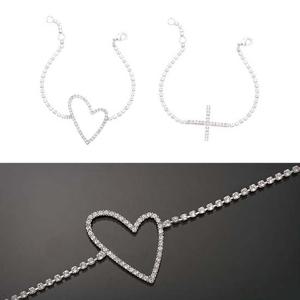 CRICRI 하트 크로스 스와로브스키 크리스탈 제작 팔찌