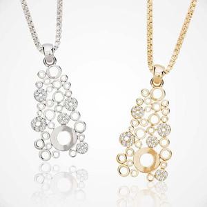 14Kgp 유니크 포인트 큐빅 럭셔리 패션 목걸이 US