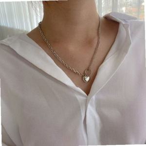 모얼 하트 러브 목걸이 빅 써지컬스틸