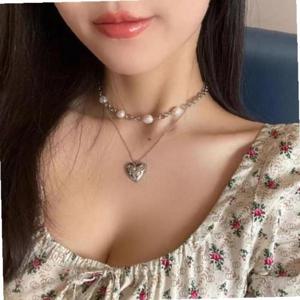 추천 목걸이 초커 은목걸이 2개 여자 여성 하트 여름
