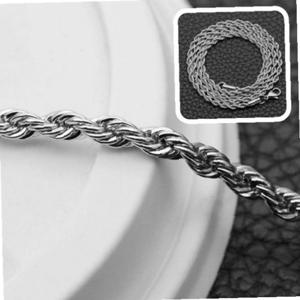체인목걸이 은 트위스트 6mm 굵은 써지컬스틸