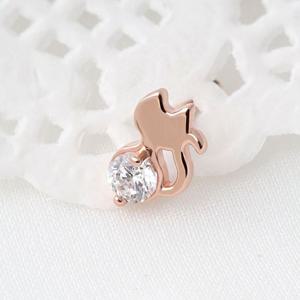 14K 골드필드 핀 큐빅 고양이 베이직 피어싱