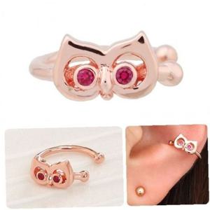 이어커프 큐빅 링 로즈골드 14KGP 여자이어커프 부엉