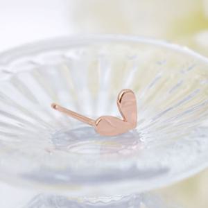 14K 골드필드 핀 납작 하트 피어싱