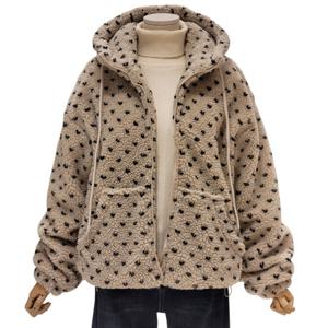 [에이지도르]뽀글이 도트 후드집업 (ALFIWIJ213)