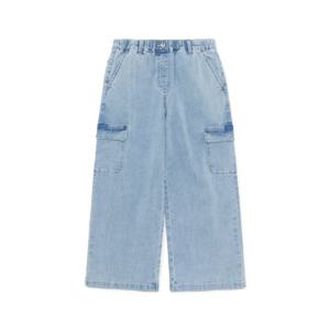 K251GPT030 여아 와이드 카고 데님팬츠 BLUE