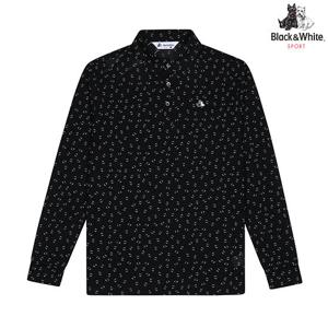 [블랙앤화이트] 남성 여름 전판 프린트 긴팔 티셔츠 9395GZPP_NAVY