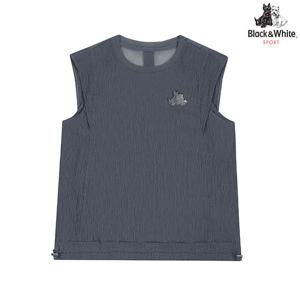 [블랙앤화이트] 여성 등판 메쉬 배색 라운드넥 베스트 9825LZSN_GREY