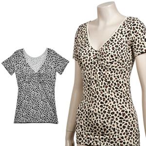 부드럽고 편안한 레오파드 패턴 부직포 3부 브라런닝0015te