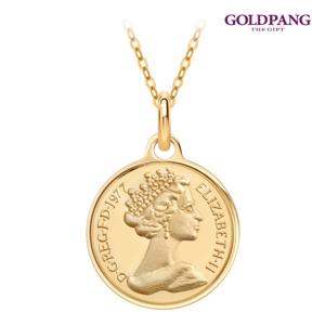 골드팡 14k 멜로우 엘리자베스코인 목걸이 15mm