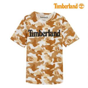 [팀버랜드키즈] 카모 플라주 패턴 로고 라운드 티셔츠(TLSDA23F_