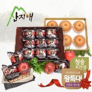 산지애 블랙라벨 왕특대 사과 3.5kg+왕특대 배 4.7kg