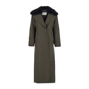 블루마린 그린 클래식 라펠 리무버블 칼라 코트 2S099A N0523