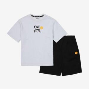 [휠라키즈] 스마일 그래픽 반팔&반바지 셋업 (FK2FSF2202X_ICG)