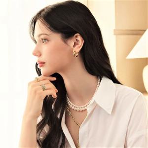 [GB] 두줄 레이어드 진주 14k GOLD 목걸이 LNN23184G