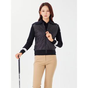 [볼빅어패럴] 여성 골프 우븐패치 니트 베스트 VLKVN902_BK