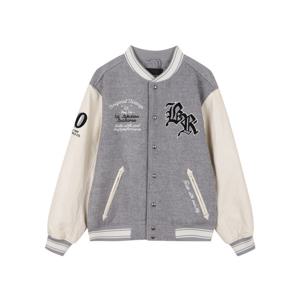 [버커루]남성 PU배색 아플리케 바시티 패딩 점퍼 B241JP350P