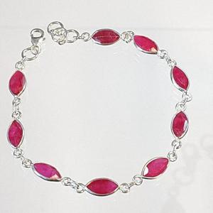 [블루케이] 엔틱 핑크루비 원석 팔찌240605-24탄생석