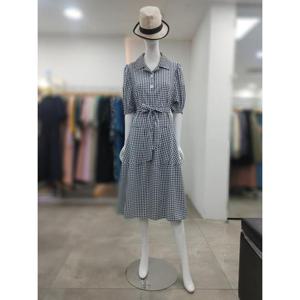 SI 세이브존04 깅엄체크 플레어 원피스 SIO1125310BKP