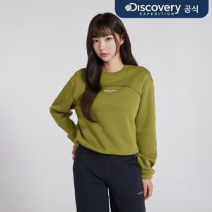 여성 세미크롭 기모 맨투맨 (OLIVE)  DWMT91046-OLS