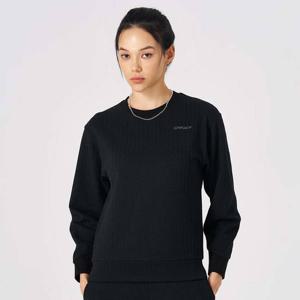 [스파이더] 여성 골지 자카드 셋업 맨투맨 SPKPCNRL353WBLK