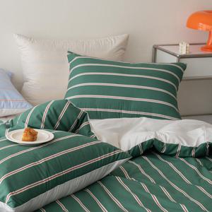 아토앤알로 오디너리 스트라이프 옥수수솜 항균 차렵이불패드세트 Q