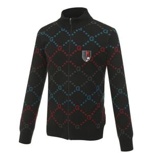 [디즈니골프]남성 패턴 울 집업 니트 가디건 스웨터 (DO3MKG005)