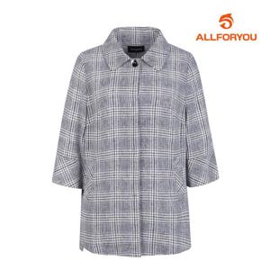 [올포유][올포유] 여성 린넨 체크 7부 스탠카라 자켓 ALKKL3461-