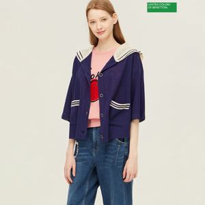 베네통 버섯 자수 후드 니트가디건 BAKCA5531