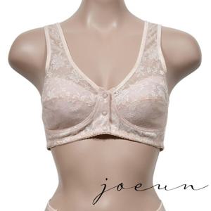 플라워패턴 인견 앞버튼 노와이어 B컵 브라