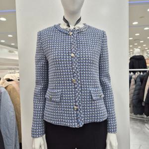 [프렐린]프렐린 블루 라운드 트위드 자켓/RJK251080_OD