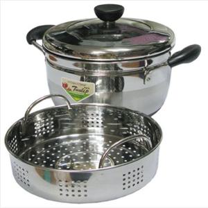 키친플라워 인덕션 냄비 찜기 국통 들통 26cm 스텐냄비 양수냄비 곰솥 찜기 국냄비 국통 들통 다용도냄비