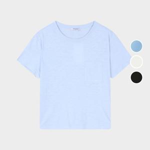 [버커루]여성 슬럽 포켓 크롭 반팔 티셔츠 B232TS730P