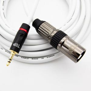 HDTOP 국산 3.5 스테레오 TO XLR 수 마이크 케이블 화이트 1M HT-TP749