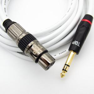 HDTOP 국산 5.5 스테레오 TO XLR 암 마이크 케이블 화이트 0.5M HT-TP835
