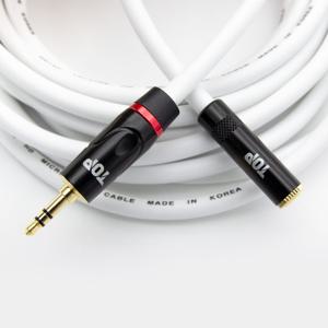 HDTOP 국산 3.5 스테레오 AUX MF 연장 케이블 화이트 0.5M HT-TP893
