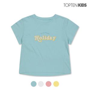 [탑텐키즈][탑텐키즈] 여아 레터링 크롭 반팔티_MKC2TS2201