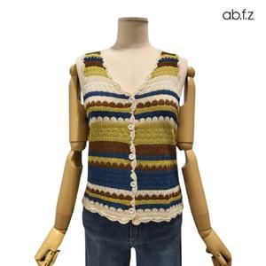 [에이비에프지]배색 포인트 써머 니트 베스트 APZ2HV31E