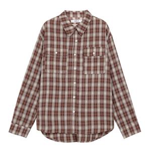 [에이비에프지]포켓 포인트 체크 패턴 긴팔 롱 남방 APZ5QB04G