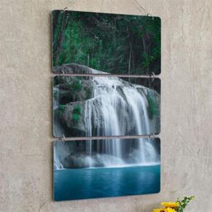 아트박스/꾸밈 nx352-멀티아크릴액자_시원한숲속의폭포(3단)