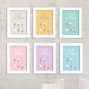 아트박스/꾸밈 cu286-알콩달콤아이스크림_액자세트