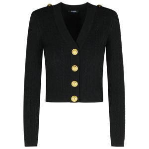 발망 리브드 앤 브레이디드 가디건 FF1KL245KI500PA Black