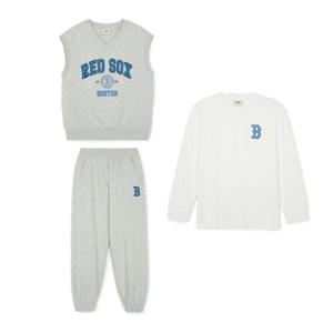 MLB키즈트레이닝세트 NQK 7AS1V0741-43MGL VARSITY 3PCS 베스트 긴팔 세트