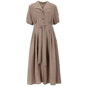 [에이비에프지]카라넥 솔리드 반팔 롱 원피스 APZ5HO88G