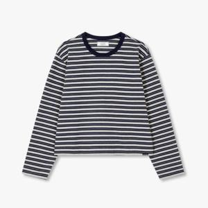 톰보이  9175322976 스트라이프 크롭 긴팔티셔츠