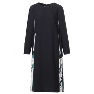 [엠씨]라운드넥 옆선 플리츠포인트 원피스C41O152