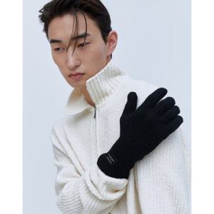 [질스튜어트핸드백]블랙 울캐시미어 핑거홀 남자장갑 JUGV5F300 BK