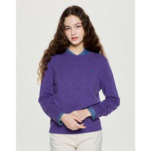 헤지스 여성 25FW 시즌오프캐시미어 블렌디드 라운드넥 풀오버 바이올렛 HSSW5D902V2