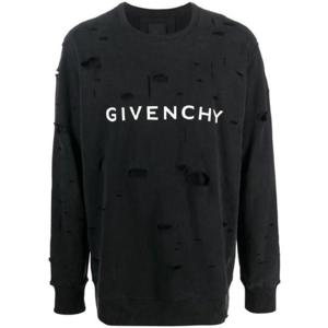 지방시 로고 프린트 디스트레스드 스웨트셔츠 BMJ0KE3Y9W