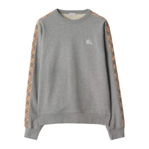 버버리 체크 트리밍 코튼 스웨트셔츠 8117987